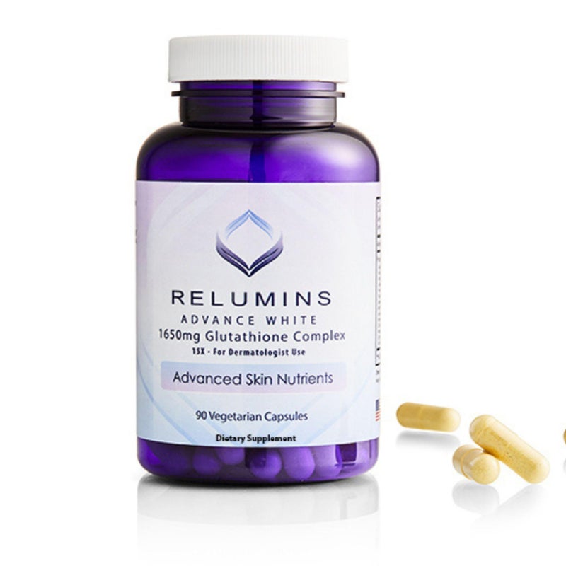 RELUMINS مكمل ريلومينز جلوتاثيون - 1650 ملغ مركب جلوتاثيون المخفض مع حمض ألفا ليبويك، وورود الورد، والريبوفلافين، وفيتامين E - 90 كبسولة نباتية × 1 زجاجة - مزيج خاص - Image 1